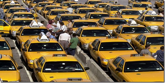 Taxi traffic jam